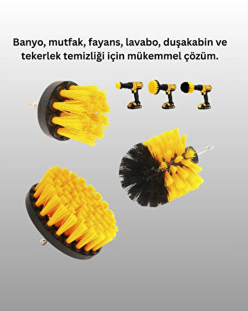 CEYLAN ADAM Matkap Uyumlu Temizlik Fırçası Seti 3’lü Çok Amaçlı
