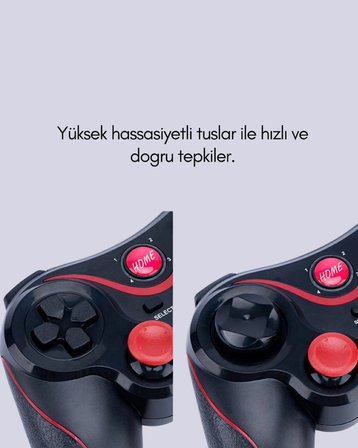 Mey İthalat® Rahat Kavrama ve Düşük Gecikme Teknolojili Gamepad