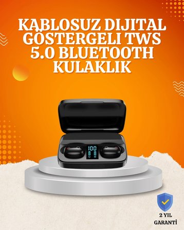 Mey İthalat® 1800 mAh Güçlü Şarj Kutusu ile Bluetooth Kulaklık Seti
