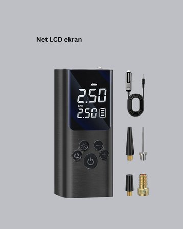 Mey İthalat® LED Işıklı Dijital Hava Pompası Araba Bisiklet Uyumlu