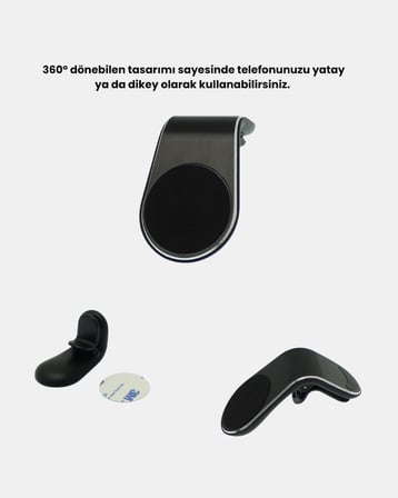 Mey İthalat® Manyetik Araç Telefon Tutucu 360° Dönebilen ve Sarsıntısız Güçlü Mıknatıslı