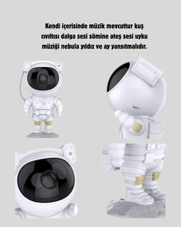 Mey İthalat Astronot Projeksiyon Lambası Bluetooth Müzikli ve Uzaktan Kumandalı