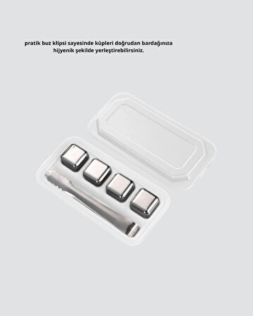 CEYLAN ADAM 304 Paslanmaz Çelik Buz Küpü Seti Sulandırmadan Soğutan Yeniden Kullanılabilir