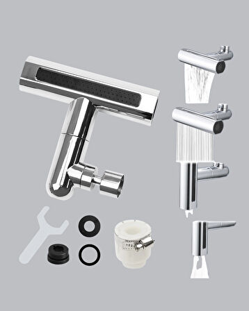 CEYLAN ADAM 360° Dönebilen Musluk Başlığı 4 Fonksiyonlu Su Tasarruflu ve Dayanıklı