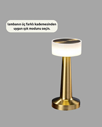 CEYLAN ADAM Şarj Edilebilir LED Masa Lambası – USB Girişli, Metal Yapı