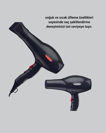 Mey İthalat® Profesyonel Saç Kurutma Makinesi – AC Motor, Soğuk Üfleme, 2 Hız Kademesi