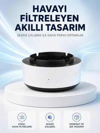 Mey İthalat® Hava Temizleyici Küllük ,Duman Filtreli, Sessiz Çalışan, Şık Tasarım