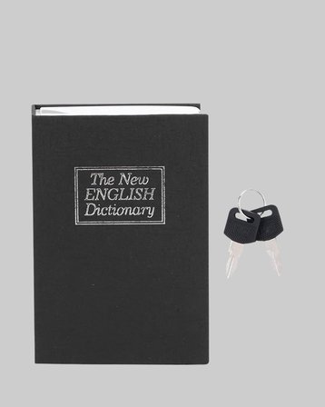 Mey İthalat® Anahtarlı Gizli Kitap Kasa – Metal İç Yapı, Kamuflajlı Sözlük Tasarım