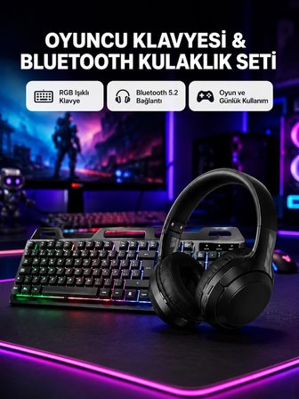 Mey İthalat HN01 KULAKLIK + PG-8018 OYUNCU KLAVYESİ SET