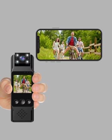 Mey İthalat® 180° Döner Lensli Mini Kamera 1080P Full HD Hareket Algılama 1200mAh