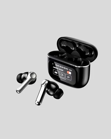 Mey İthalat Bluetooth 5.3 ANC Kablosuz Kulaklık – Dokunmatik Kontrol, Dijital Ekran ve Uzun Pil Ömrü