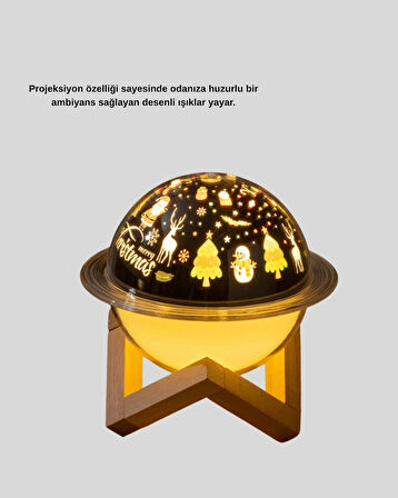 CEYLAN ADAM USB Projeksiyon Gece Lambası ve Hava Nemlendirici – Aromaterapi Destekli, Taşınabilir Mini