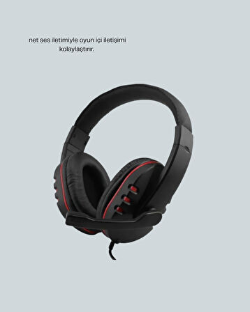 CEYLAN ADAM Kırmızı Gaming Kulaklık Stereo Mikrofonlu Dayanıklı Örgü Kablolu