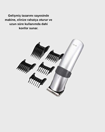 CEYLAN ADAM Profesyonel Şarjlı Saç ve Sakal Kesme Makinesi – Paslanmaz Çelik Bıçaklı, Ergonomik ve Sessiz Motorlu