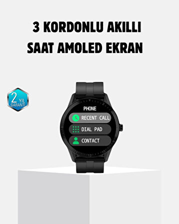 CEYLAN ADAM 3 Kordonlu AMOLED Akıllı Saat – Sağlık Takipli