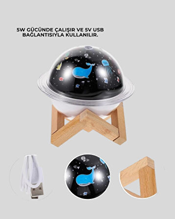 CEYLAN ADAM Gece lambası özellikli taşınabilir nemlendirici ve aromaterapi cihazı USB girişli