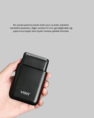 CEYLAN ADAM Taşınabilir Elektrikli Tıraş Makinesi USB Şarjlı 5W Motor ve 0.3 mm Hassas Kesim