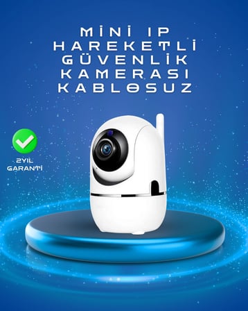Mey İthalat® Full HD 1080P Kablosuz Pan & Tilt Güvenlik Kamerası – Hareket Takipli ve İki Yönlü Sesli