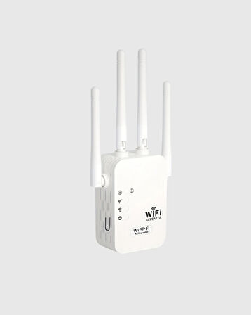 CEYLAN ADAM 300Mbps WiFi Menzil Genişletici 4 Antenli WPA3 Güvenlikli Priz Tipi Repeater