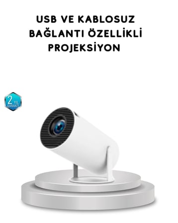 Mey İthalat® Full HD 4K Uyumlu Projeksiyon Cihazı 130 İnç Geniş Ekran Destekli