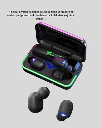 Mey İthalat® Gaming Bluetooth Kulaklık 800mAh Powerbank Düşük Gecikmeli