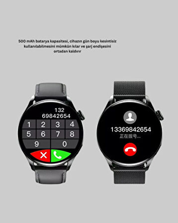 CEYLAN ADAM Akıllı Saat GPS Destekli Sesli Görüşme 500 mAh Nabız Uyku Takipli