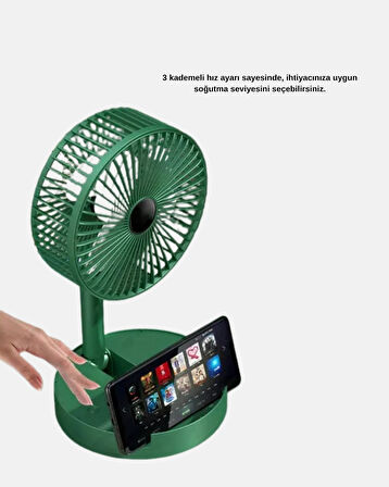 CEYLAN ADAM Şarjlı Mini Fan Katlanabilir 3 Hız Ayarlı Taşınabilir Tasarımlı