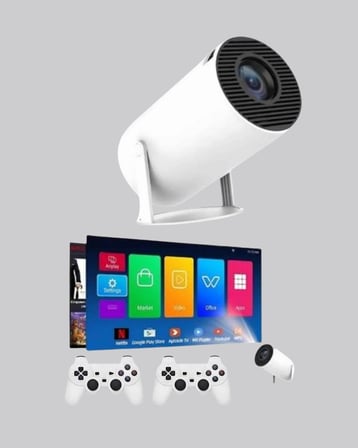 Mey İthalat® Kablosuz Projeksiyon Cihazı 4K Destekli HDMI USB Oyun Uyumlu