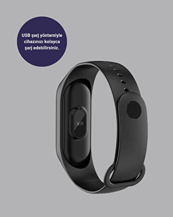 CEYLAN ADAM Bluetooth Akıllı Bileklik Spor Modlu Kalp Atış Takipli Uyku Analizli