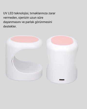 Mey İthalat Mini Oje Kurutma Cihazı 16W LED UV Hızlı Kurutma Taşınabilir Kompakt Yeni Nesil