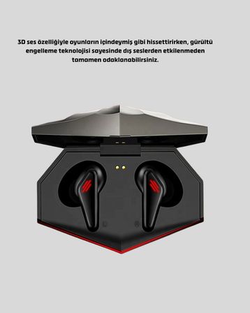 Kablosuz Bluetooth Kulaklık Düşük Gecikmeli D Ses ve LED Işıklı Tasarım