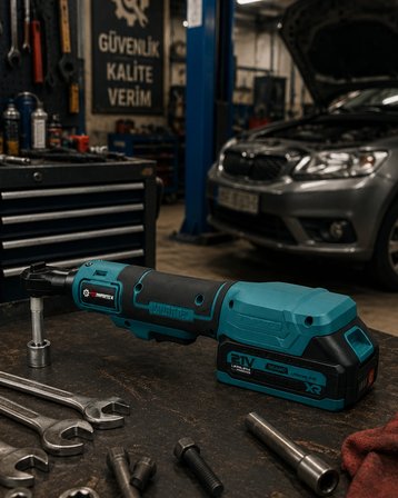Mey İthalat® 21V Akülü Cırcır Anahtar 40 Nm Çift Bataryalı Şarjlı Somun Sıkma Aleti