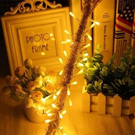 10 Metre 100 Ledli 8 Fonksiyonlu Dekoratif ader Sarı a