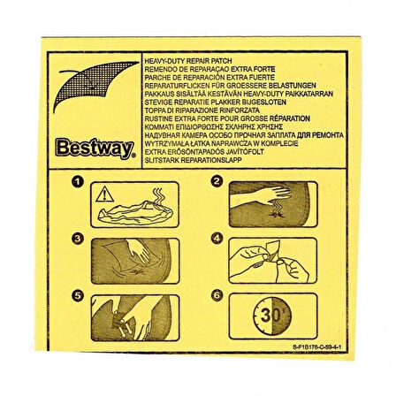 CEYLAN ADAM   Bestway Şişme Ürünler için Tamir Yaması 6,5 x 6,5 cm 62091