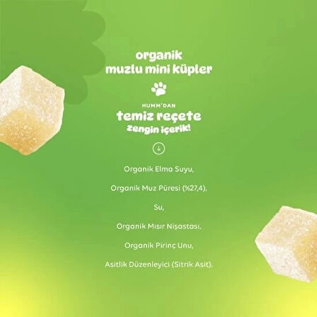 CEYLAN ADAM   Humm Organik Muzlu Glutensiz Vegan Mini Küpler 30 Gr