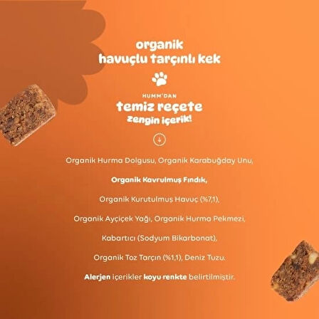 CEYLAN ADAM   Humm Organik Havuçlu Tarçınlı Vegan Kek 30 Gr