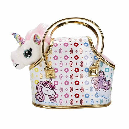 CEYLAN ADAM   10873 Cutekins Taşıma Çantalı Peluş Unicorn Lou Lou -Sunman