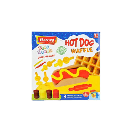 CEYLAN ADAM   ERN-584 Heroes Orta Kutulu Burger Oyun Hamuru Seti  - Eren Oyuncak