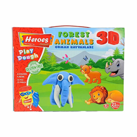 CEYLAN ADAM   ERN-571 Heroes 3D Orman Hayvanları Seti - Eren Eğitici Oyuncak