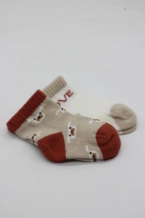 Mey İthalat®   2'Li Love Dog Penye Soket Çorap 10118 Bej