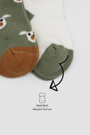 Mey İthalat®   2'Li Love Dog Penye Soket Çorap 10118 Nil