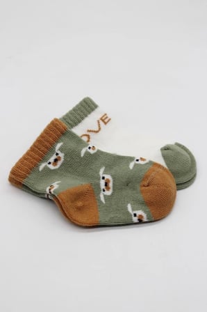Mey İthalat®   2'Li Love Dog Penye Soket Çorap 10118 Nil