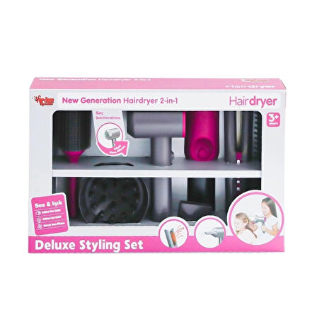 CEYLAN ADAM   HUA-1019 Sesli ve Işıklı 2IN1 Lüks Saç Şekillendirici Set -Vardem Oyuncak