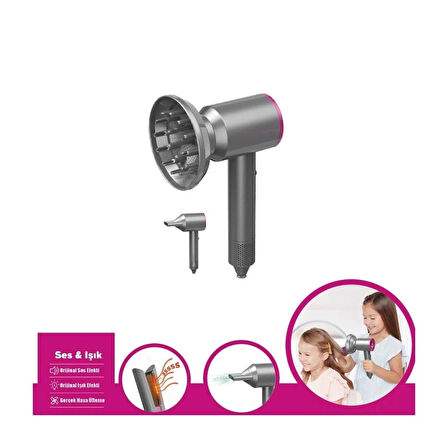 CEYLAN ADAM   HUA-1019 Sesli ve Işıklı 2IN1 Lüks Saç Şekillendirici Set -Vardem Oyuncak