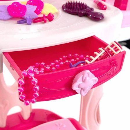 Mey İthalat® Pretty Pinky Işıklı ve Sesli Makyaj Masası Oyun Seti