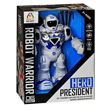 CEYLAN ADAM   Hareketli Işıklı ve Sesli Ok Atan Oyuncak Robot