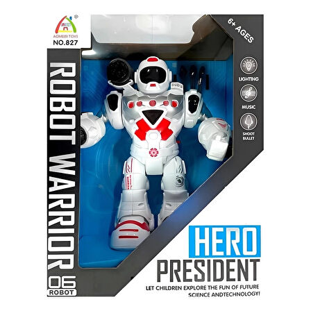 CEYLAN ADAM   Hareketli Işıklı ve Sesli Ok Atan Oyuncak Robot