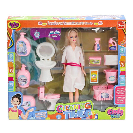 CEYLAN ADAM   02452 Cindy Doll Bebek Lavabo ve Temizlik Seti  -Oydaş Oyuncak