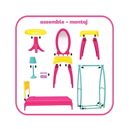 CEYLAN ADAM Nessiworld 03669 Linda'nın Yatak Odası Oyun Seti -Dede