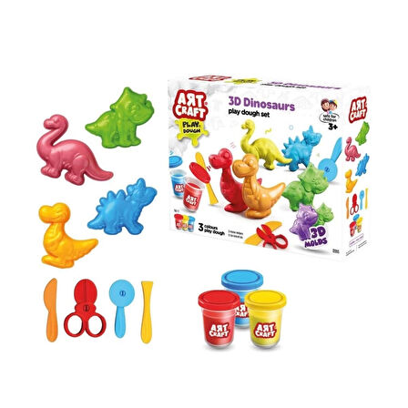 CEYLAN ADAM   03995 Art Craft 3D Dinozorlar Hamur Set 168 Gr -Fentoys